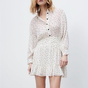 Zara Flowy Micro Dot Mini Dress